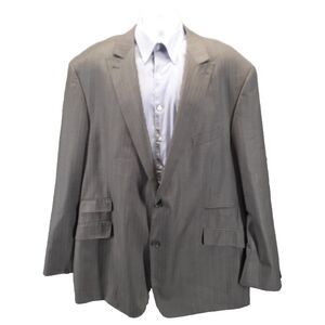 Mecca Mens Size 54L Gray Stripe Sport Coat Suit Jacket Blazer Notch Lapel